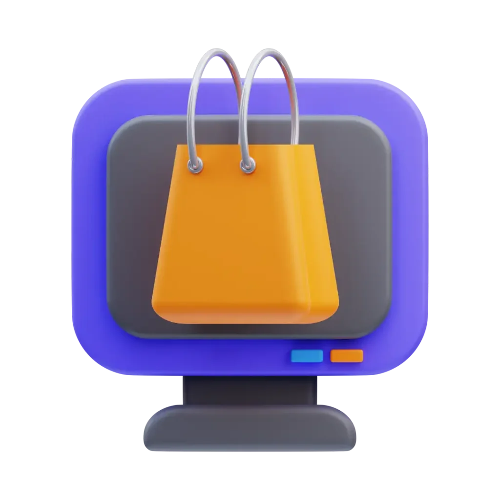 Purple shopping 3D icon